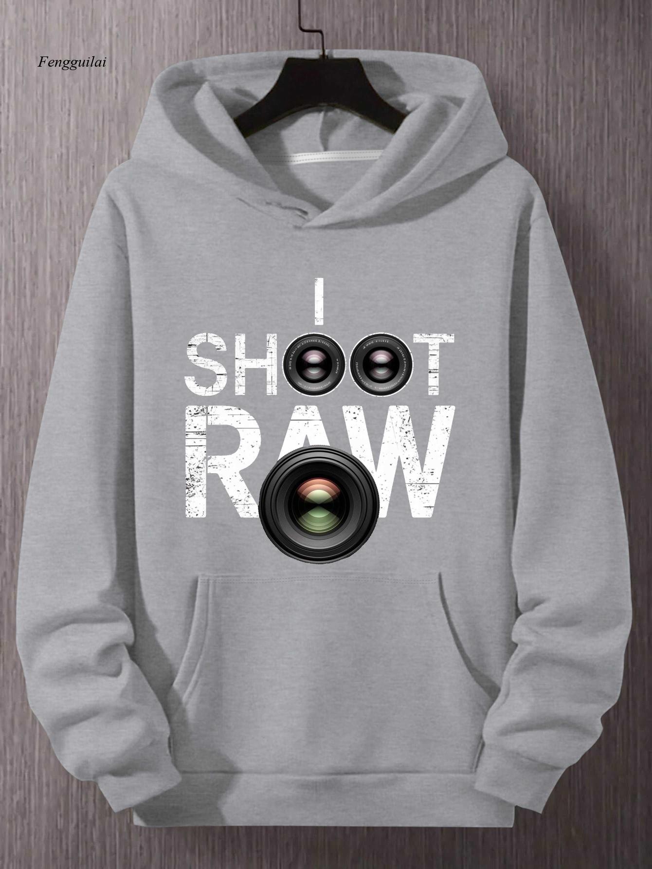 Photography Graphic Design - Shoot Raw Photography Kapüşonlu Üst -
