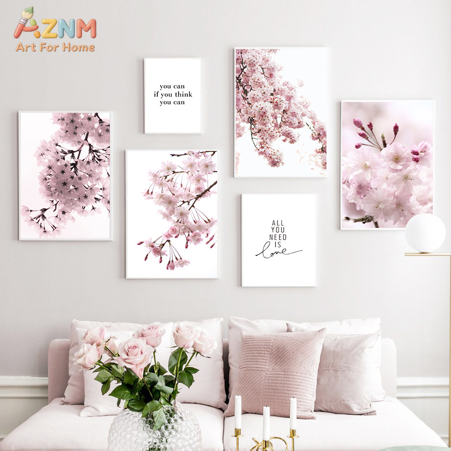 AZNM Pembe Kiraz Çiçeği Kanvas - Photography Quotes Inspirational incelemesi ve fiyatı